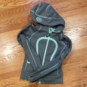 lululemon scuba full zip Black and Mint Hoodie
